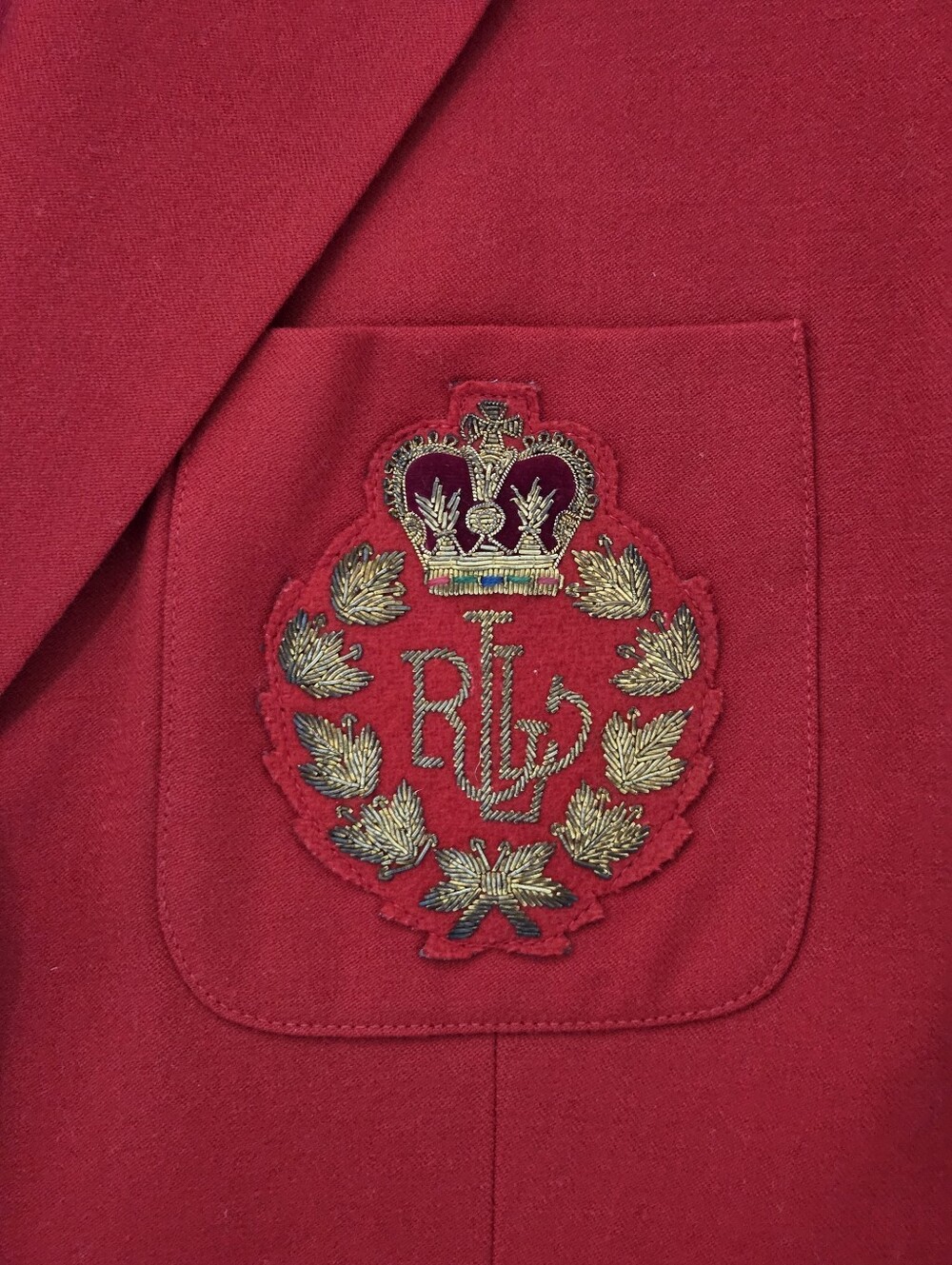 Vtg Lauren Ralph Lauren USA Red Crest Worsted Wool Blazer 6 Old Money Preppy - Picture 3 of 9
